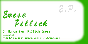 emese pillich business card